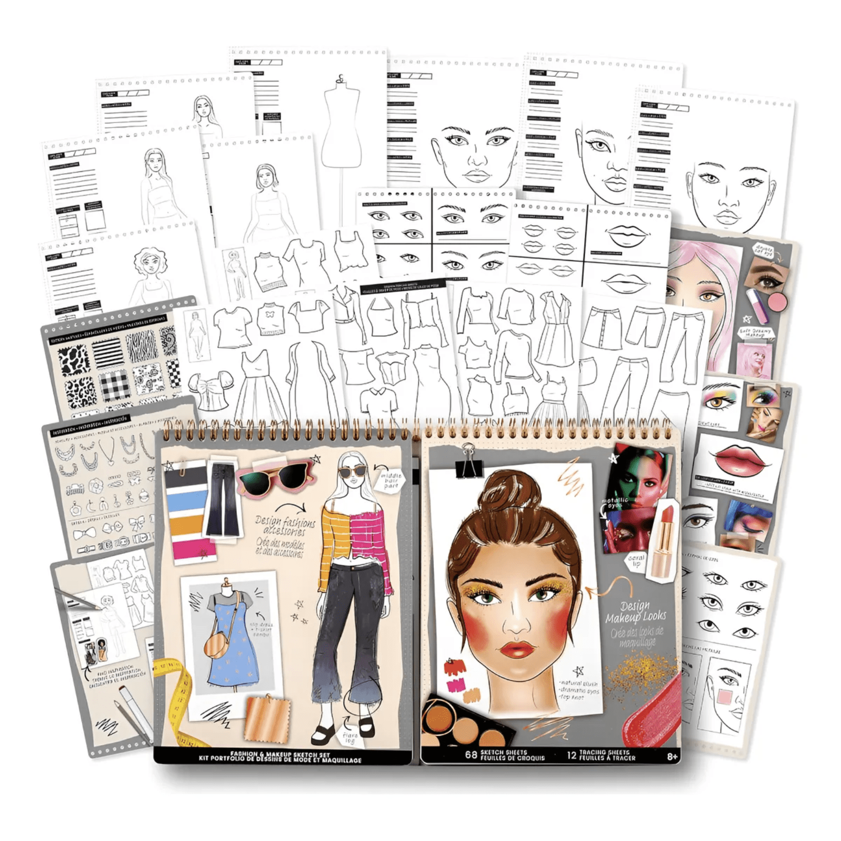 Libreta Cuaderno Para Diseñar Rostro Y Ropa Fashion Angels Agua