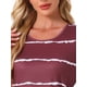 thumbnail image 5 of INSPIRE CHIC Camisón de Mujer a Rayas, Manga Corta Suave con Cuello Redondo y Dobladillo Curvo, Ropa de Dormir Ligera XL Rojo, 5 of 6