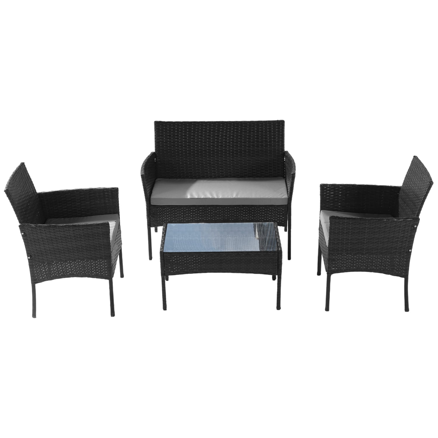 Novahus - Set Terraza 4 Piezas Positano Eco Negro