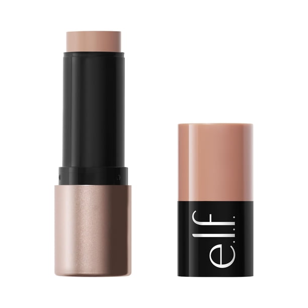 e.l.f. Barra de Bronceador en Crema Soft Glam, Bronceador Cremoso Construible para un Brillo Esculpido de Larga Duración y Acabado Satinado, Diseño Giratorio, Vegano y Libre de Crueldad, Tono Claro