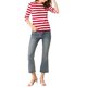 thumbnail image 2 of INSPIRE CHIC Camiseta Básica de Mujer con Mangas al Codo Cuello Redondo Ajustada Regreso a Clases Camiseta Casual Estampada Rojo Blanco S, 2 of 8