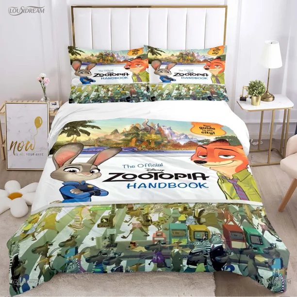 x9 Bed SheetsZootopia Nick Judy All Season Duvet Cover Comforter Bedding Set Soft Quilt Cover and Pillowcases /Double 3-Piece Bedding Set (1 Duvet Cover + 2 Pillow Shams) nj9