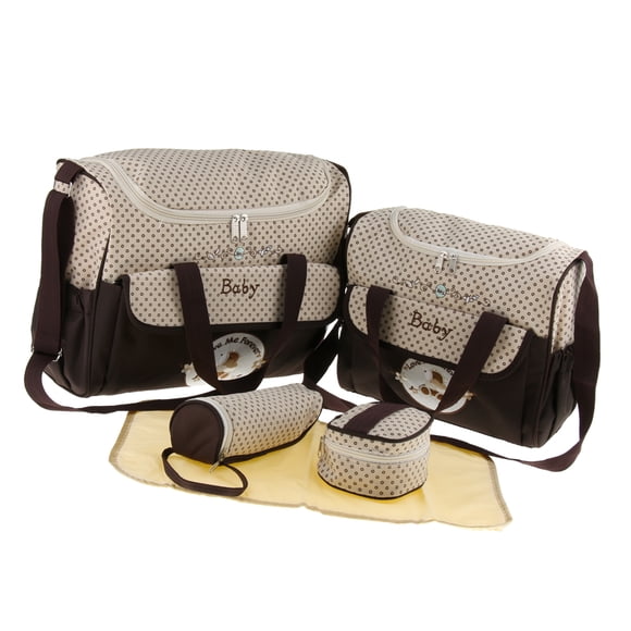 5 unids pañales para bebés pañales que cambian bolsas de esteras bolso de la momia del café