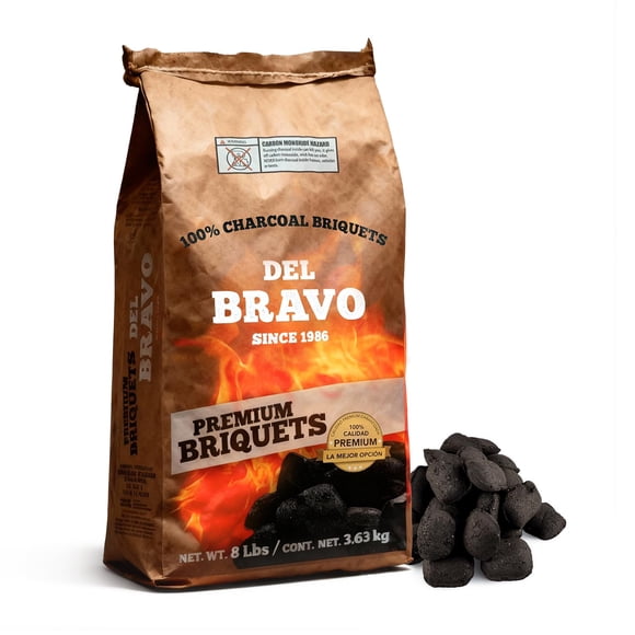 Briquetas de carbón DEL BRAVO 3,6 kg combustible natural