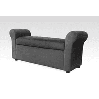Jamaroff Home Atelier - Banqueta Baul Con Brazos Felpa Gris