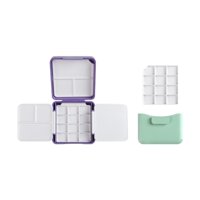 Magideal - Paleta De Pintura De Paleta De Acuarela Mini Portátil Con Tapa De Viajes Gouache Mezclar Bandeja Para Acrílico Y Pinturas Al Óleo Graffiti De Arte De Violeta
