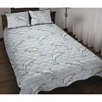 Milsleep - Juego De Cama Edredón Con Fondo De Rayas Azul Delfín