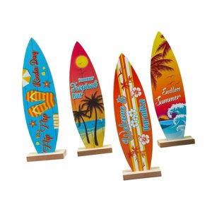 Bothyi - 4 Piezas De Decoración De Mesa De Tabla De Surf Con Temática De Tabla De Surf, Decoración De Playa Para El Hogar, Letreros De Playa