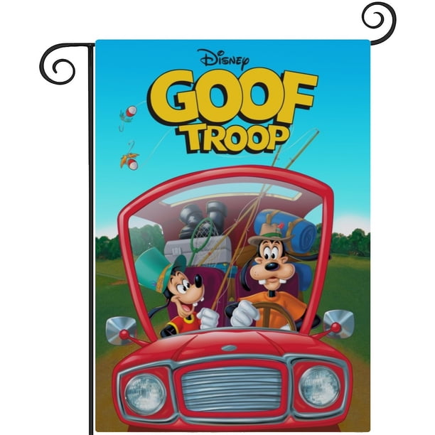La Tropa Goofy-bandera de jardín temática. Regalo perfecto para fans, amigos y familiares, ideal para actividades al aire libre y decoración de fiestas.28CM*45CM