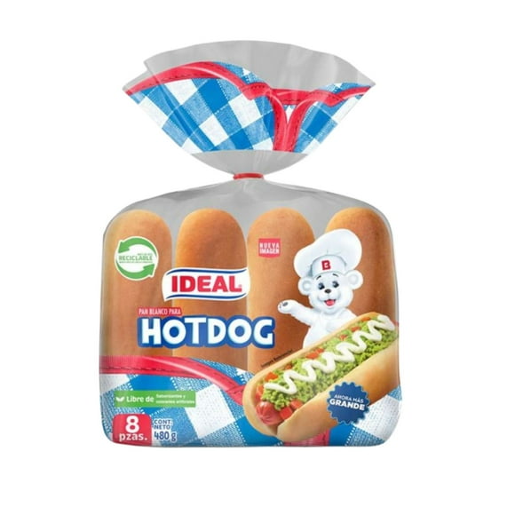 Pan De Completo Hot Dog, 8 Un
