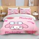 thumbnail image 2 of 10 Size Melody Printed Bedding Set Cartoon Anime Microfiber Bed Set Pillowcase Adult Bed Cover Bedroom Bed Set Duvet Gift, 2 of 5