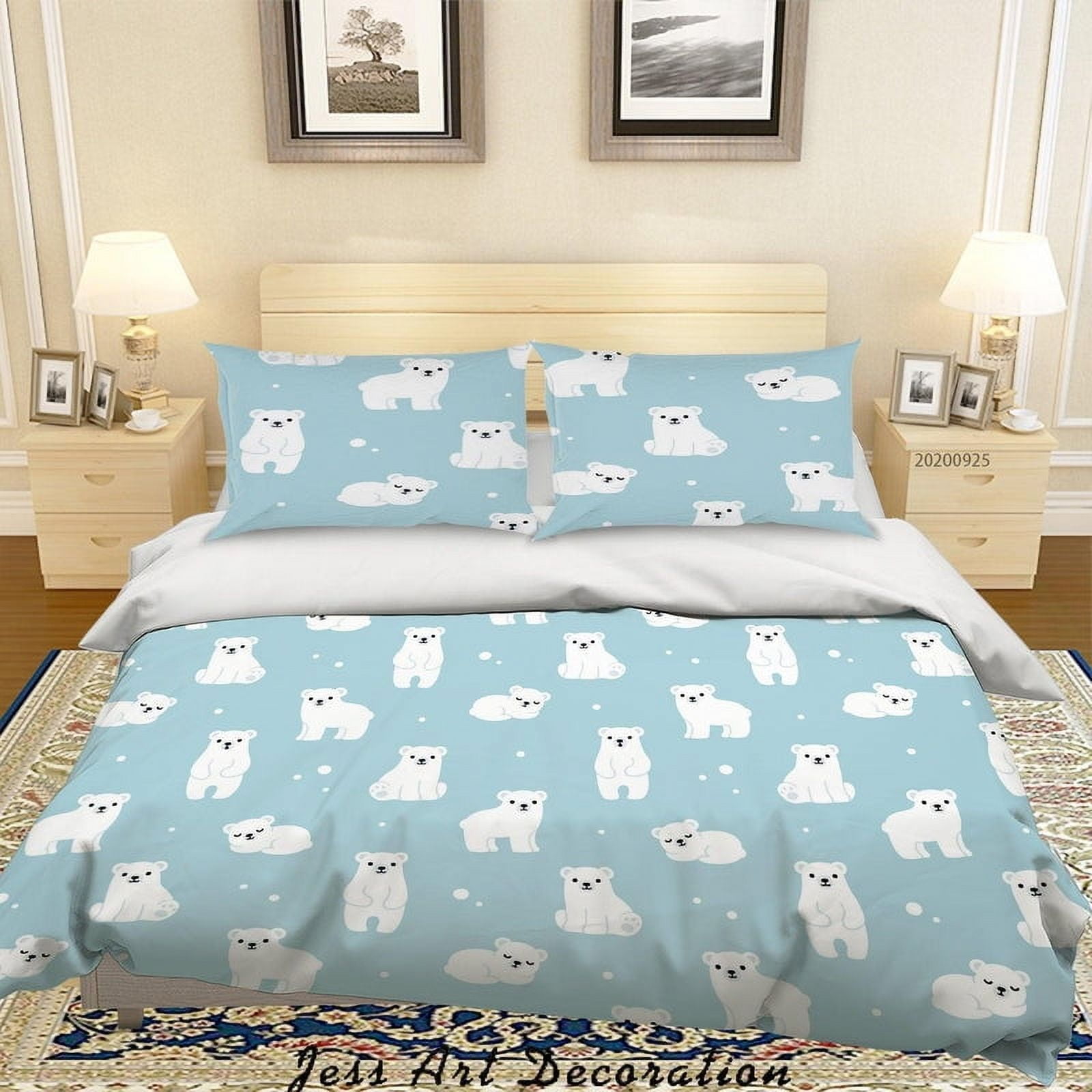 Milsleep - 3d Dibujos Animados De Animales Oso Patrón Funda De Edredón Set De Ropa De Cama Set Funda Nórdica