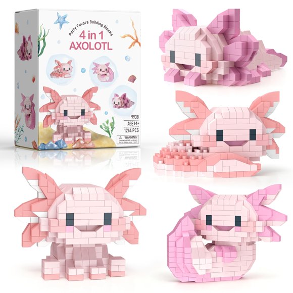 Mini bloques IBLOTIME Axolotl, 1264 piezas, 4 modelos