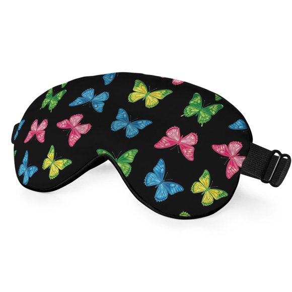 Antifaz NOHSHE de 21 cm con mariposa arcoíris y bloqueo de luz