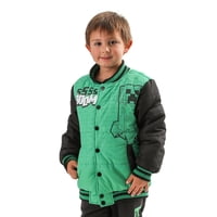 Chaqueta Varsity Minecraft Creeper Acolchada - Niños 6-12 Años