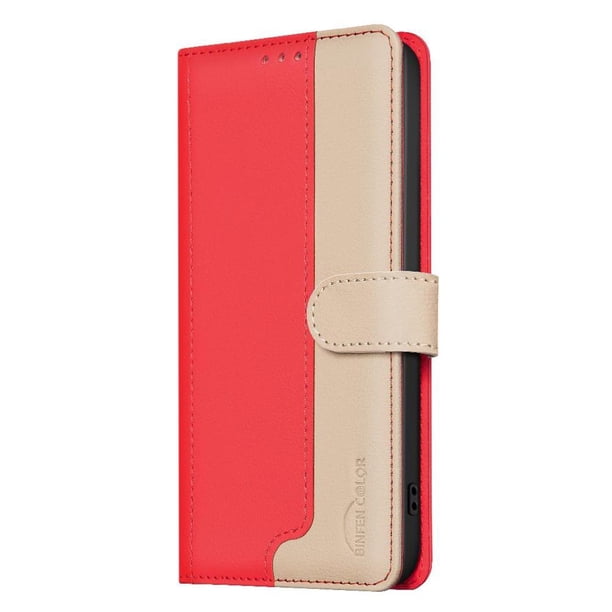 Funda Cartera con Bloqueo RFID para Samsung Galaxy A36 5G con Ranuras y Soporte Rojo