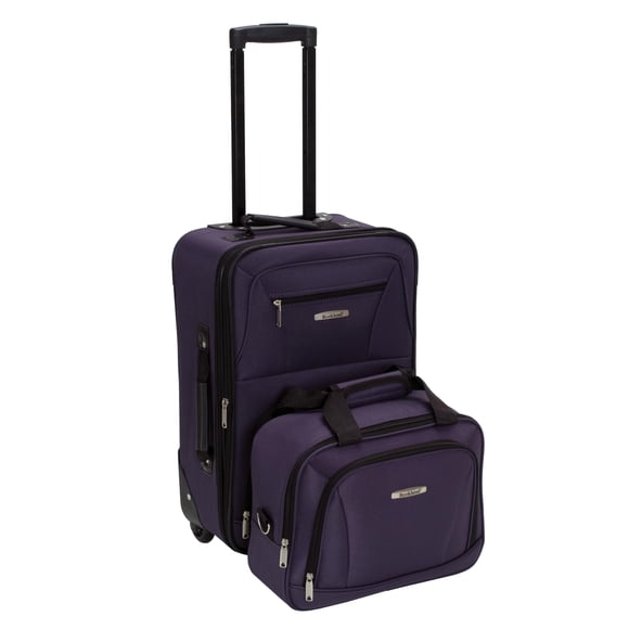 Set de equipaje Rockland Fashion expandible Softside, morado, 2 piezas