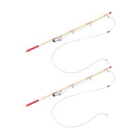 Bothyi - 2 Piezas 1/12 Mini Caña De Pescar Realista Artesanía Mini Adornos Arquitectónicos