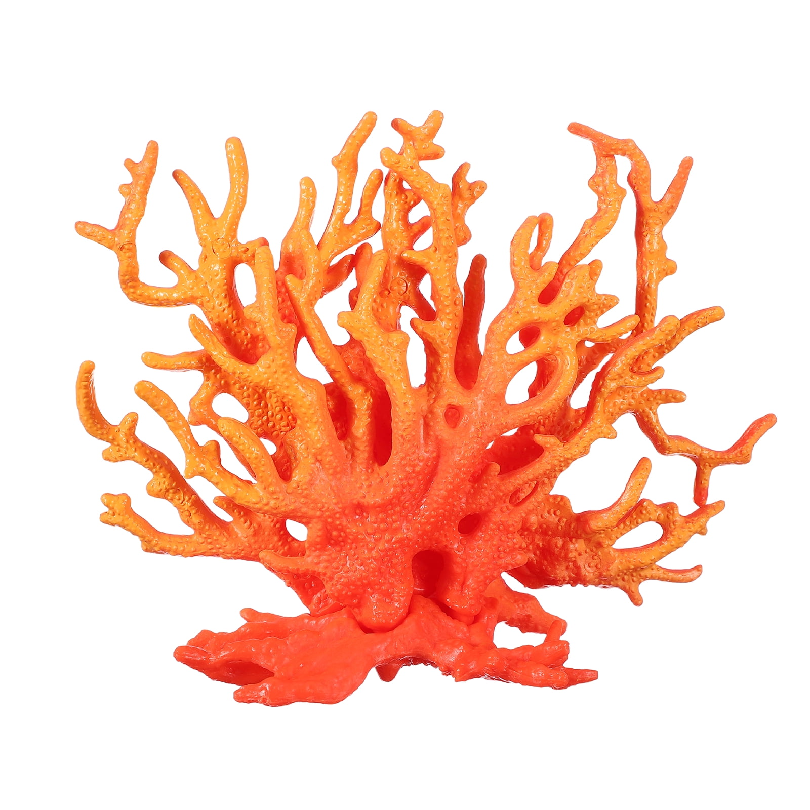 Decoración de Coral para Acuario Uxcell, Decoraciones para Peceras, Adornos de Coral para Peceras, 5.9x2.2x4.7 Pulgadas, (Naranja Amarillo, 1 Pza), Destinado para Decoración de Paisajismo de Acuarios