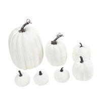 Bothyi - 7 Piezas De Calabazas Falsas, Modelo Diy, Verduras Artificiales Para Tienda De Halloween, Otoño, Blanco