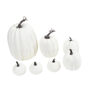 Bothyi - 7 Piezas De Calabazas Falsas, Modelo Diy, Verduras Artificiales Para Tienda De Halloween, Otoño, Blanco