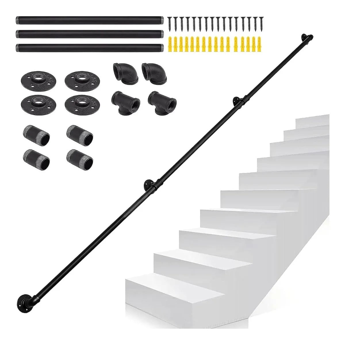 Genérica - Barandal De Pasamanos De Tubo Escaleras Profesionales 3mts
