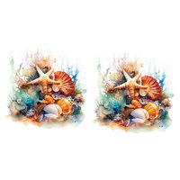 Bothyi - 2 Pegatinas Para Inodoro Con Diseño De Océano, Para Tapa De Inodoro, Para Baño, Habitación De Niños, Ventana, Estrella De Mar