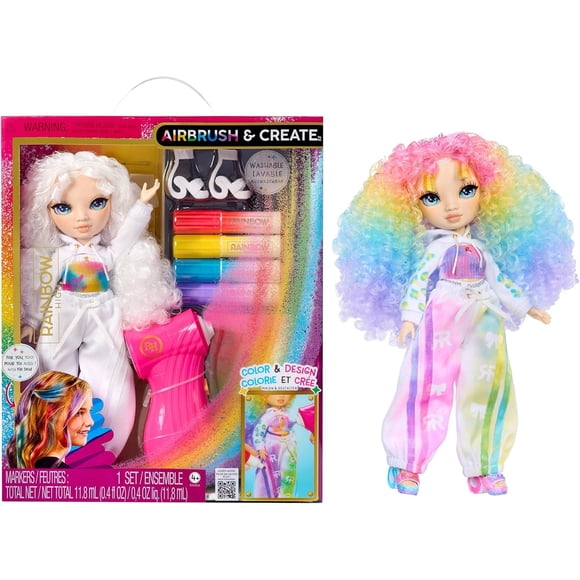 Fashion Doll Rainbow High Air Brush & Create con kit de aerógrafo