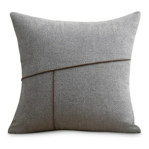 Wyj Hogar - Pack De 02 Fundas De Cojin - Chenille Detalle En Yute 45X45Cm Gris