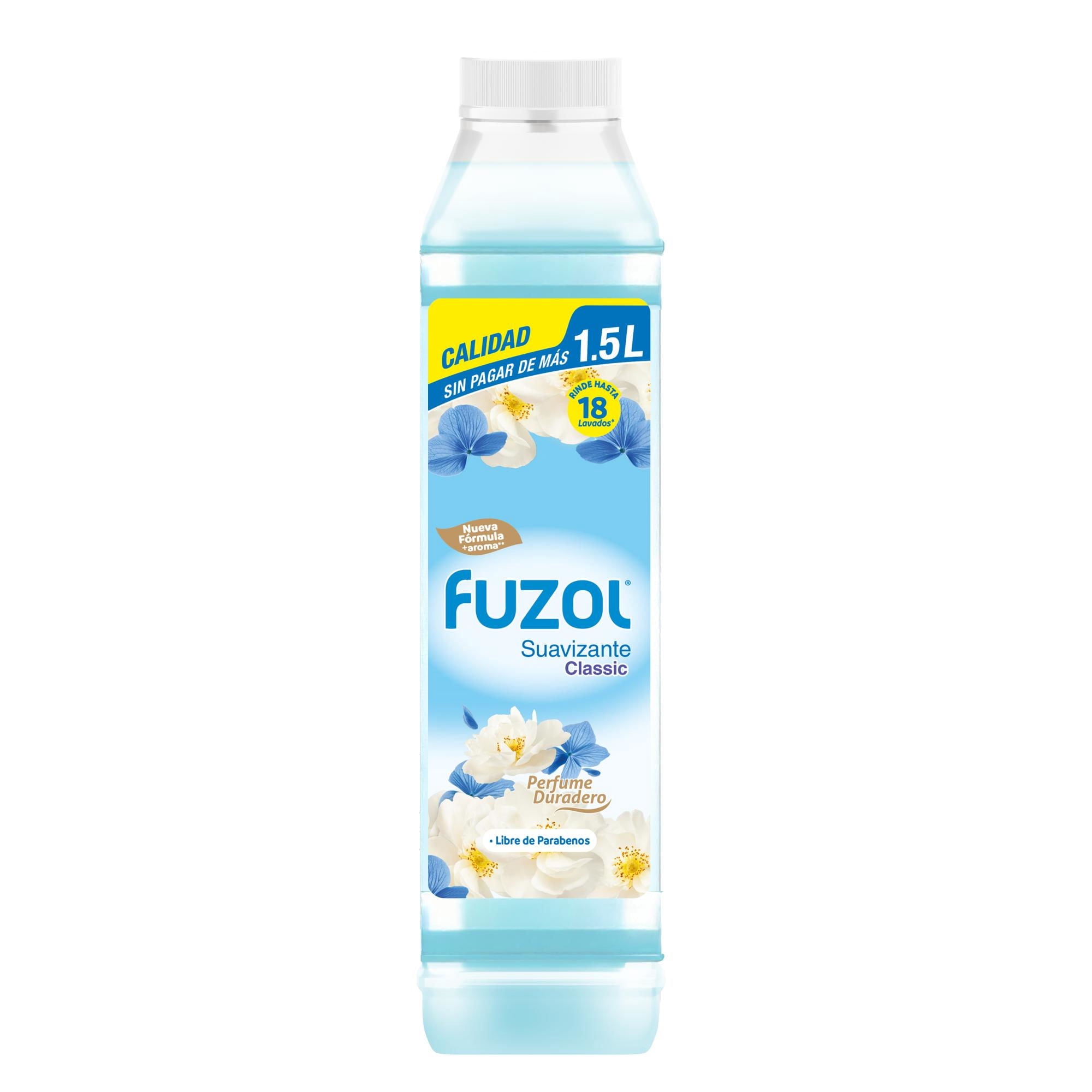 Suavizante Líquido Clásico Botella 1500 ml Fuzol