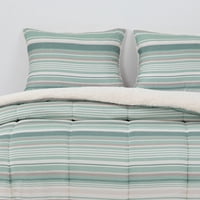 Dib - Plumon Reversible Sherpa 2 Plazas Lineas Verde