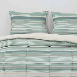 Dib - Plumon Reversible Sherpa 2 Plazas Lineas Verde