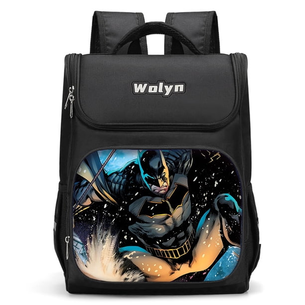 Cartoon Super Hero B-BatmanS Large Child Backpack Boy Girls School Bag Men Women Traveling Backpack Durable Multi Compartmen
