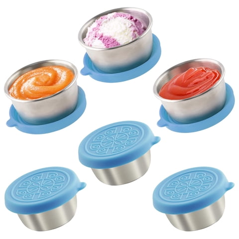 Recipientes Para Aderezos Para Ensaladas Qukaka, 50 Ml, Acero Inoxidable, 6 Unidades