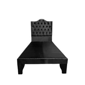 Flobal - Cama 1,5 Plazas Ovalado, Incluye Base Y Respaldo Negro