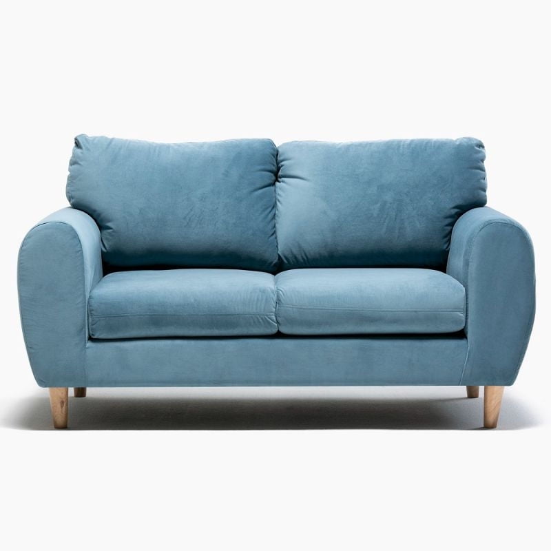 Kea - Sofá Lanston 3 Cuerpos Felpa Azul Petroleo