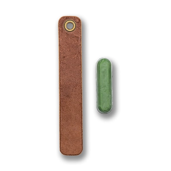 Afilador de cuchillos Knafs 15 × 2,5 cm con cuchilla de cuero y compuesto