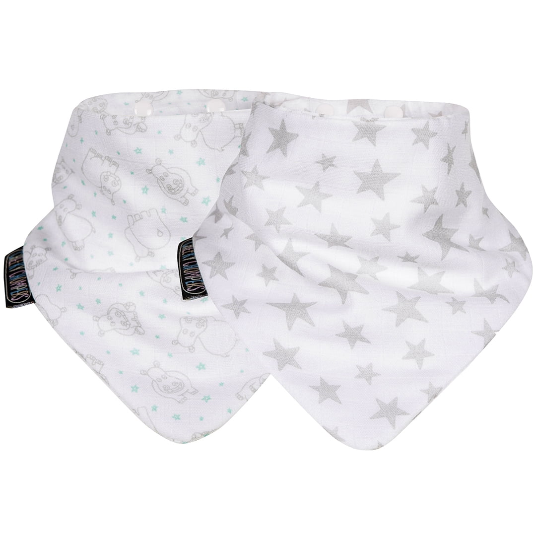Cheekychompers - Pack Babero Con Mordedor 100% Orgánico -stars&hippo