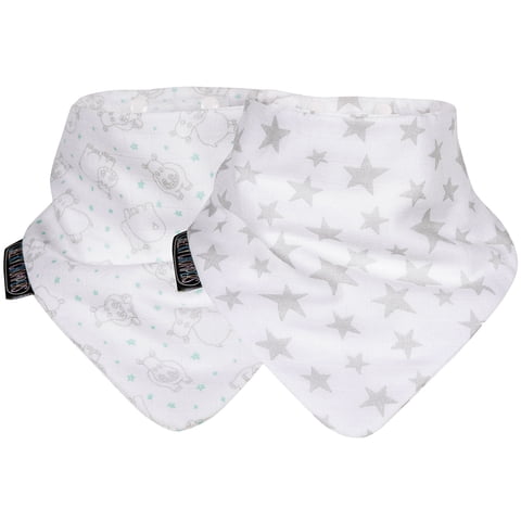 Cheekychompers - Pack Babero Con Mordedor 100% Orgánico -Stars&Hippo