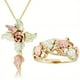 thumbnail image 1 of Elegant Leaf Design Necklace & Finger Ring Jewelry Set Female Holiday Daily Party Decor Ornament, 1 of 3