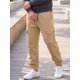 thumbnail image 4 of Pantalones de chándal forrados de vellón para hombre con múltiples bolsillos y cintura con cordón, pantalones cargo 32 caqui, 4 of 5