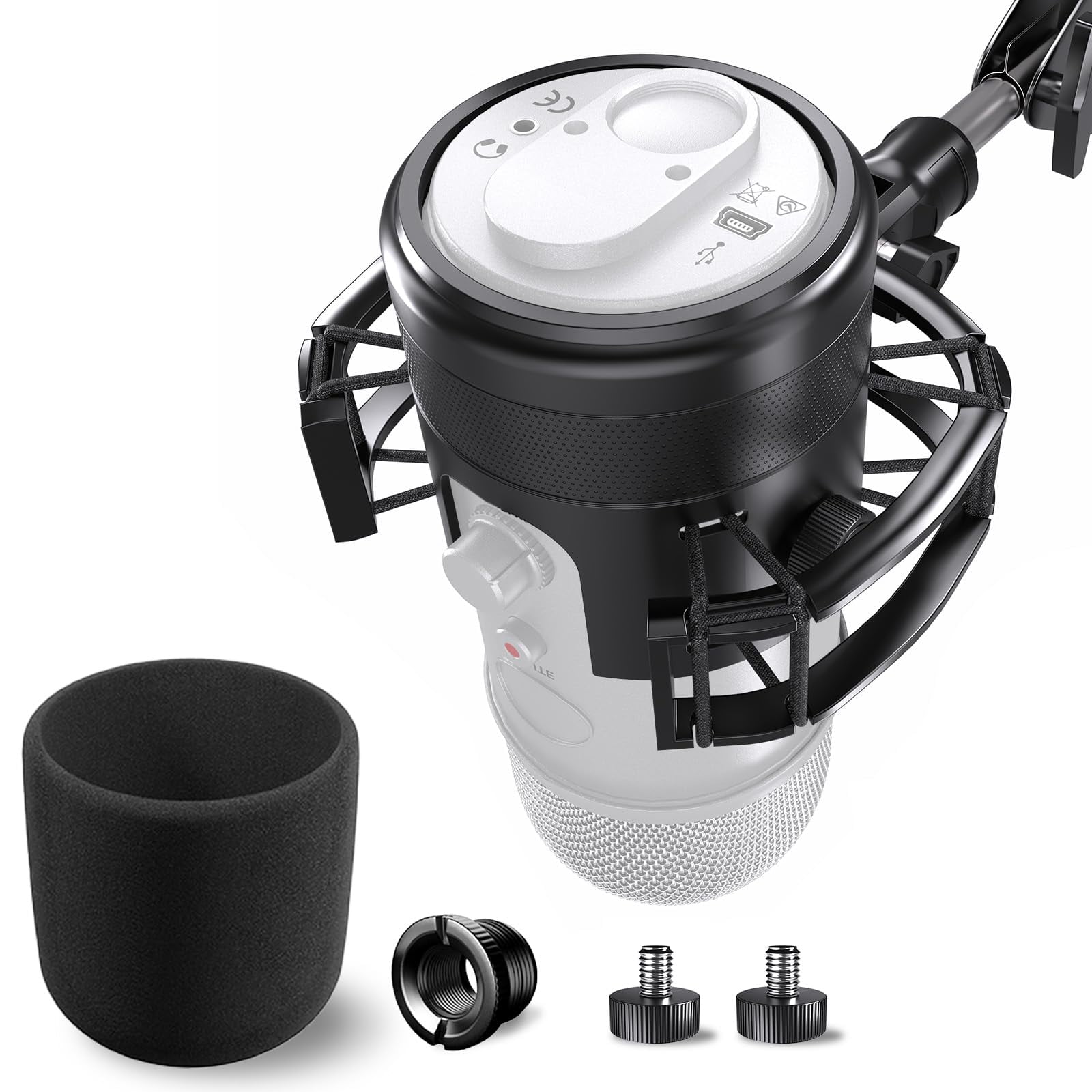Soporte Amortiguador Para Micrófono Con Filtro Antipop Para Blue Yeti De Borenbuir