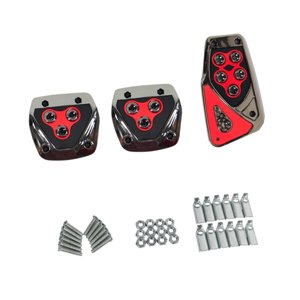 Ioensy - 2 Piezas Accesorios Interiores De Auto Universal Professional Cubiertas De Pedal De Freno Engranaje Manual Rojo