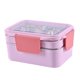 thumbnail image 1 of Contenedor De Comida Bento Box De Acero Inoxidable De 2 Capas Para Acampar Al Aire Libre Senderismo Rosa, 1 of 5