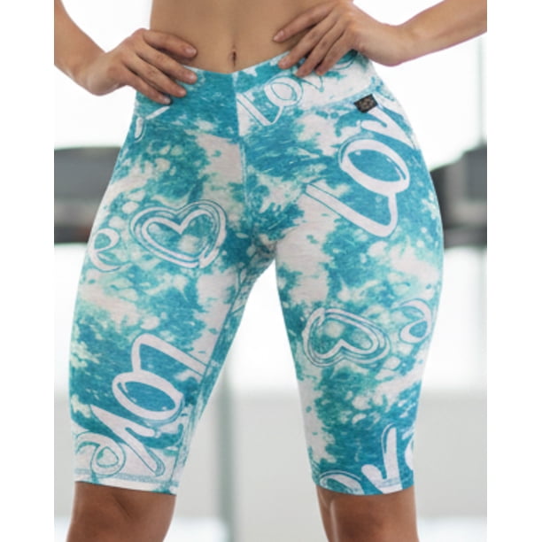 Calza Biker Mujer Tie Dye Love Texturizada Peruana