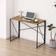 thumbnail image 2 of Mesa Escritorio Plegable de Metal y Madera Roble Oscuro 100x50x75 cm, 2 of 4