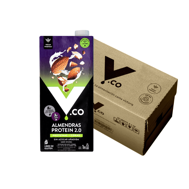 V.co - Pack 12 Un Bebida Vegetal Almendra Protein 2.0