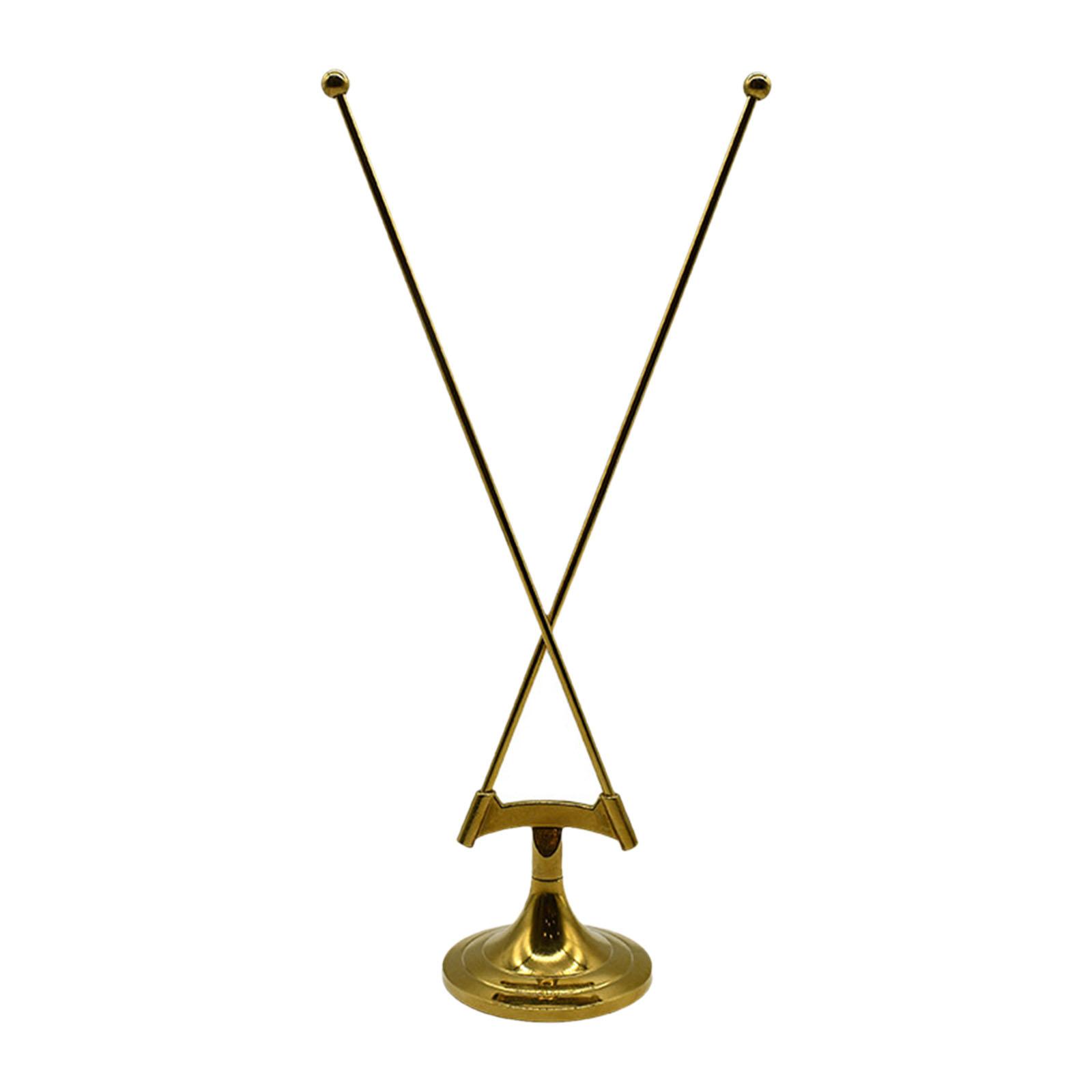 Ioensy - Soporte De Bandera De Mesa De Metal Para Reuniones De Oficina Y Ceremonias, Dorado