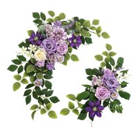 Bothyi - 2X Arco De Boda Flores Artificiales Para Ventana Día De San Valentín Púrpura