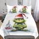 thumbnail image 1 of Juego de ropa de cama con estampado 3D de monstruo de pelo verde para niños y adolescentes, funda nórdica con funda de almohada, funda de edredón navideña de microfibra con cremallera., 1 of 3